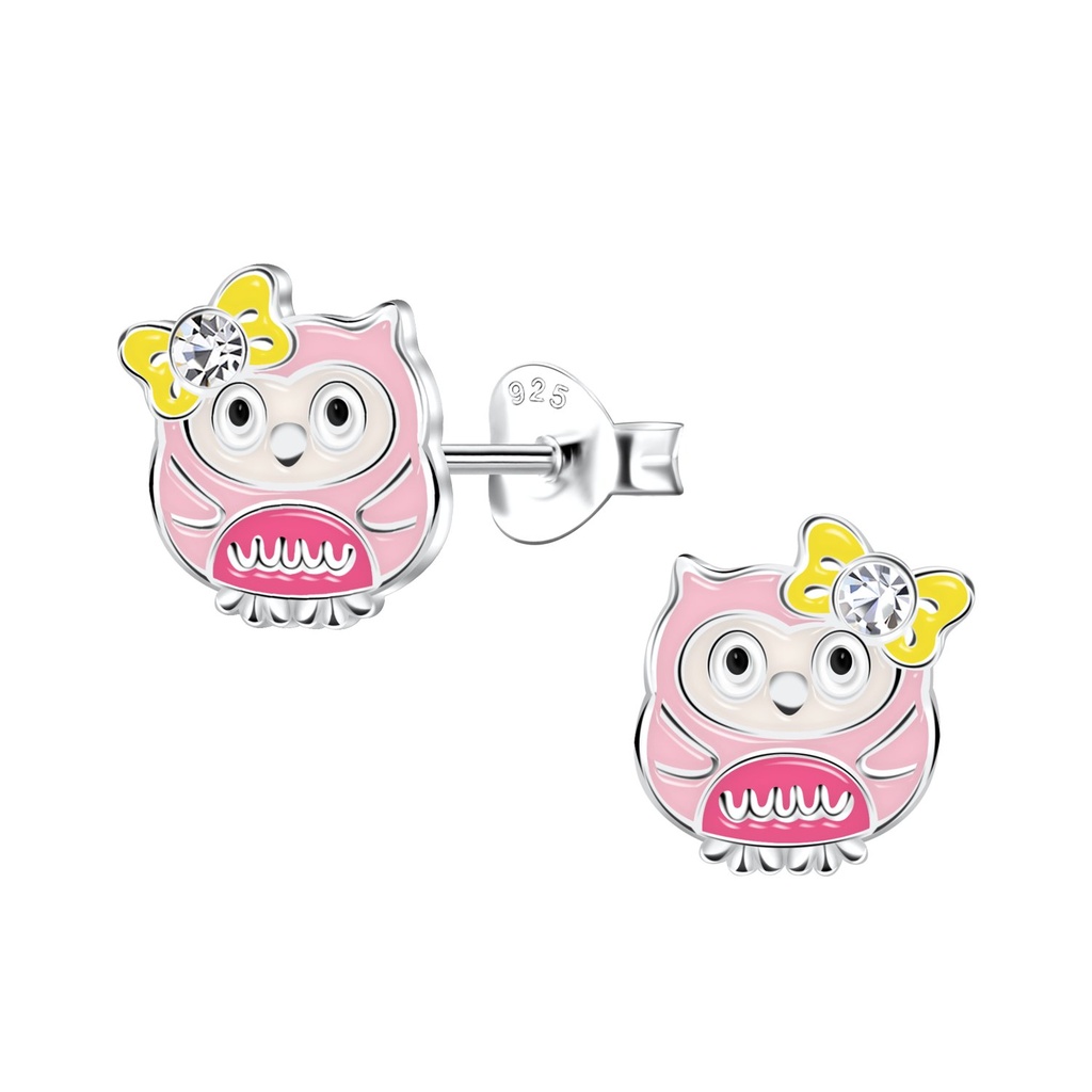 Silver Owl Stud Earrings