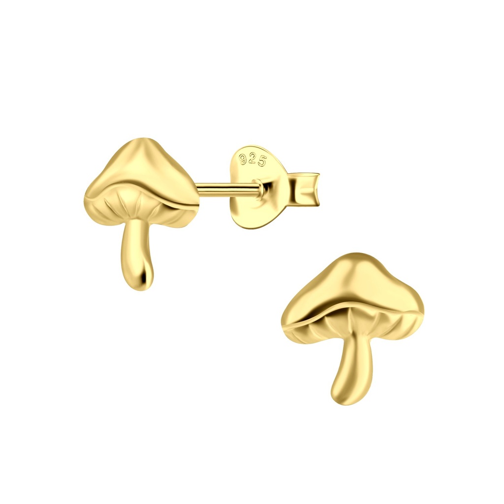 Puces d'oreilles champignon en argent