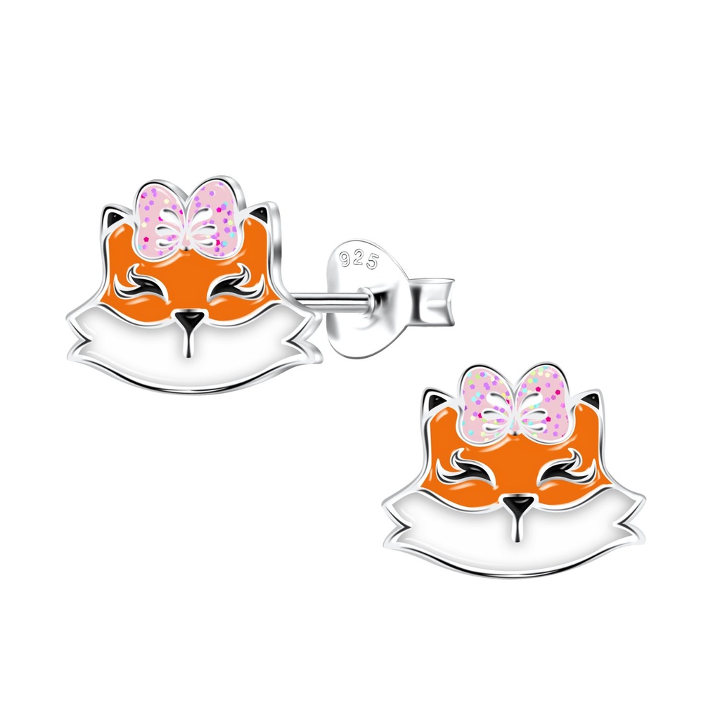 Silver Fox Stud Earrings