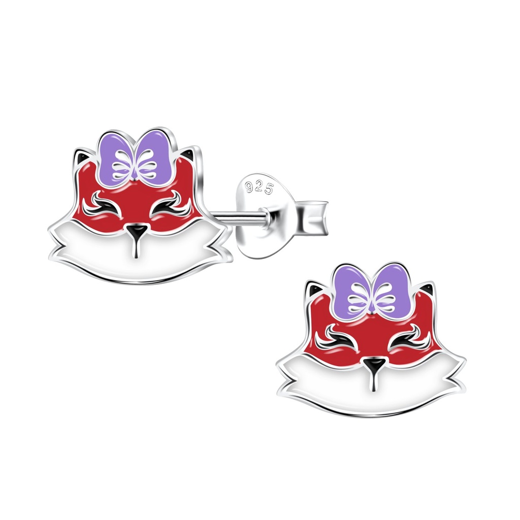 Puces d'oreilles renard en argent