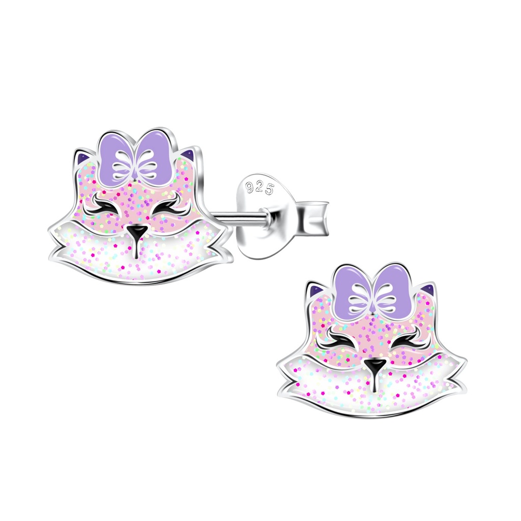 Puces d'oreilles renard en argent