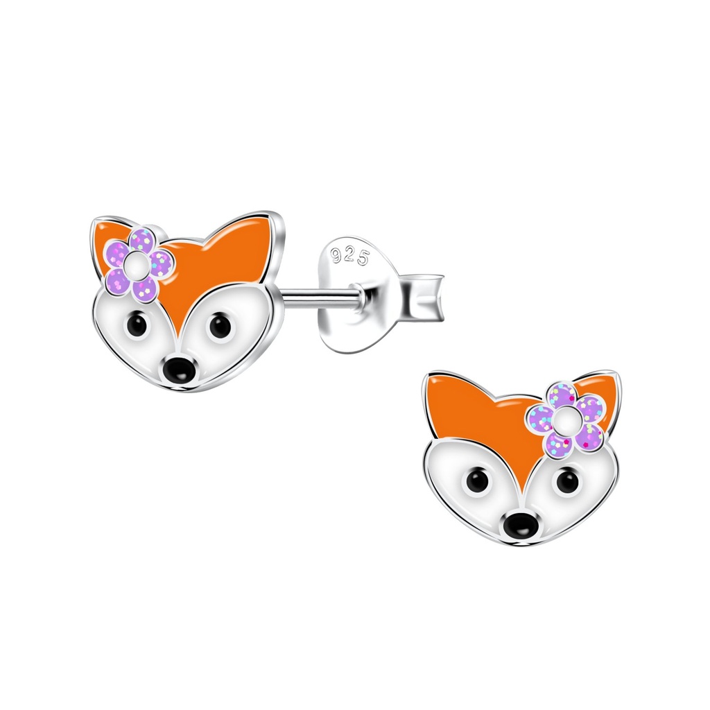 Puces d'oreilles renard en argent