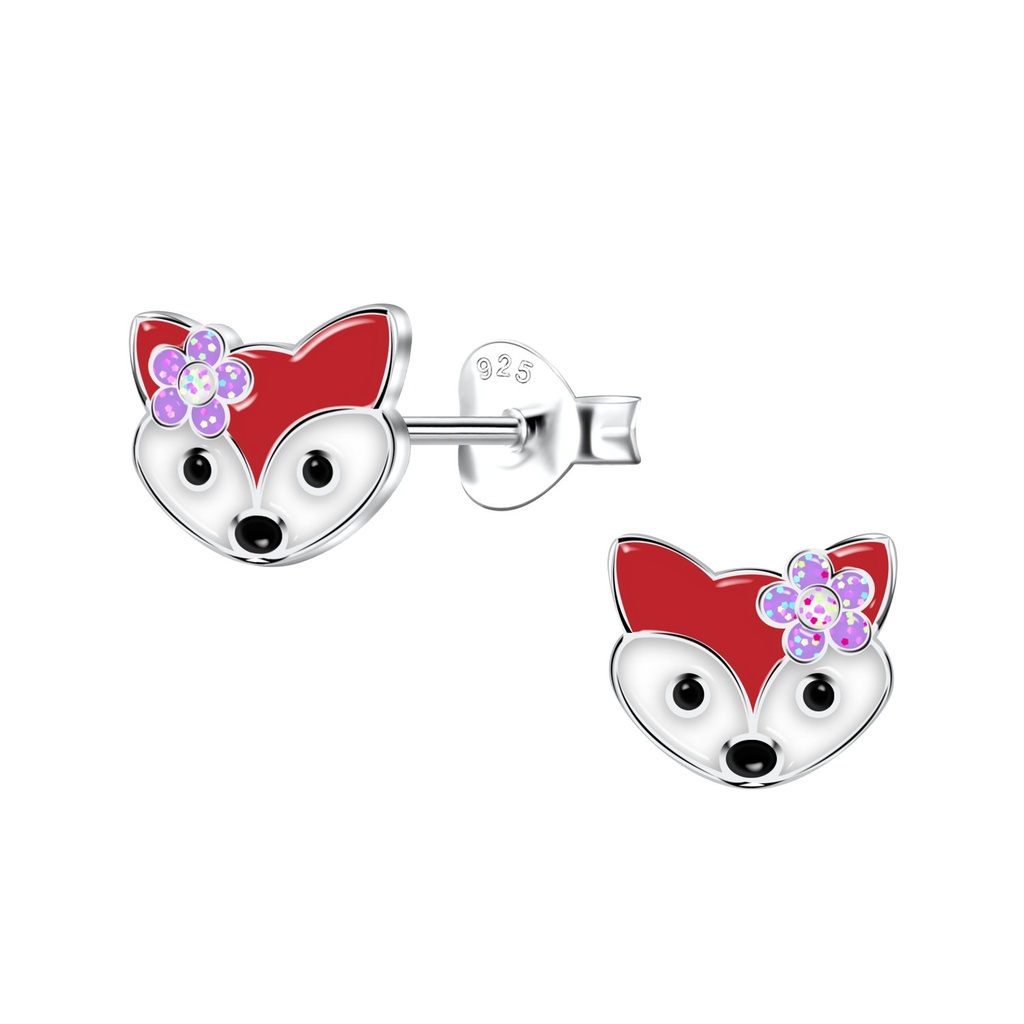 Silver Fox Stud Earrings