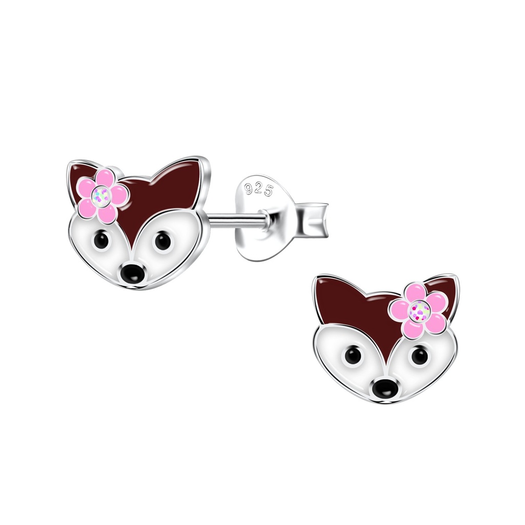 Silver Fox Stud Earrings