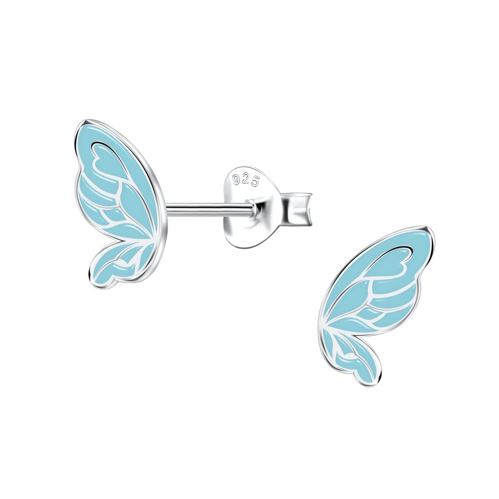 Puces d'oreilles papillon en argent
