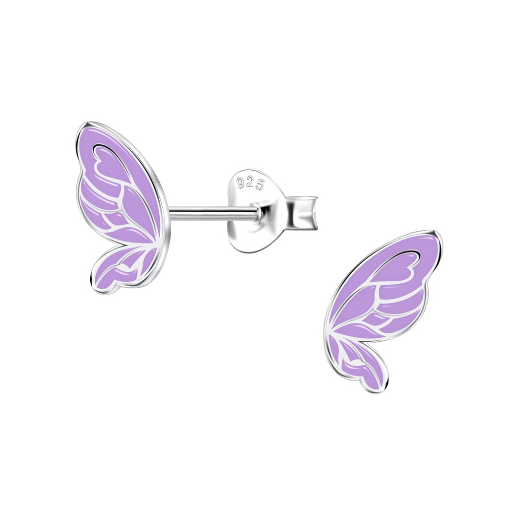 Puces d'oreilles papillon en argent