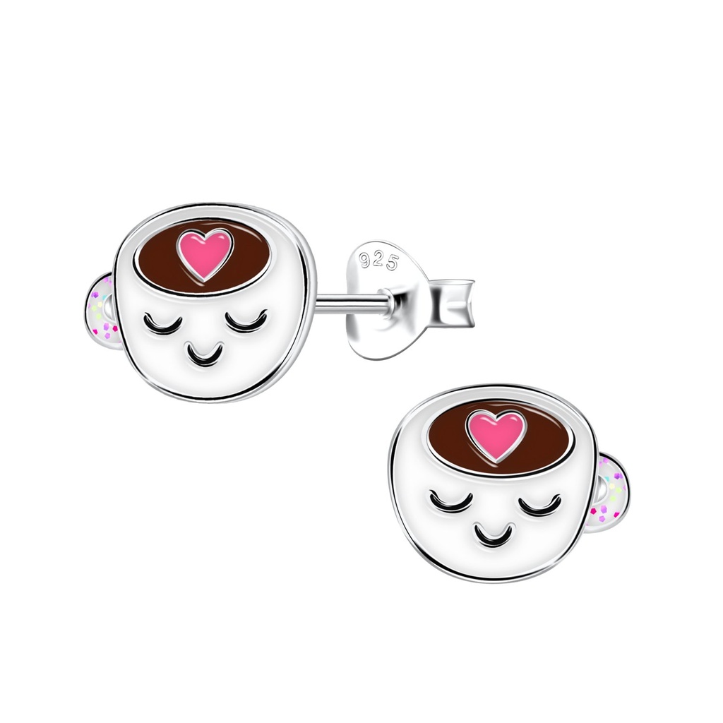 Silver Cup Stud Earrings