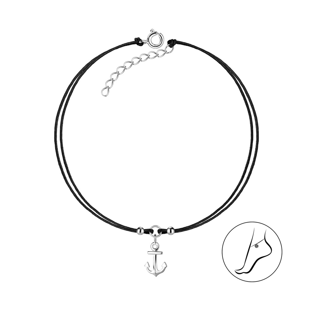 [10033880] Chaîne de cheville cordon ancre en argent