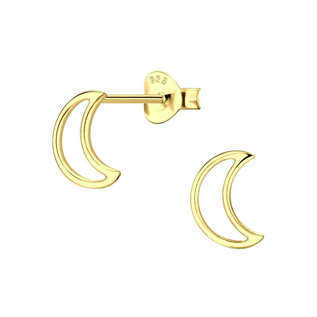 Puces d'oreilles lune en argent