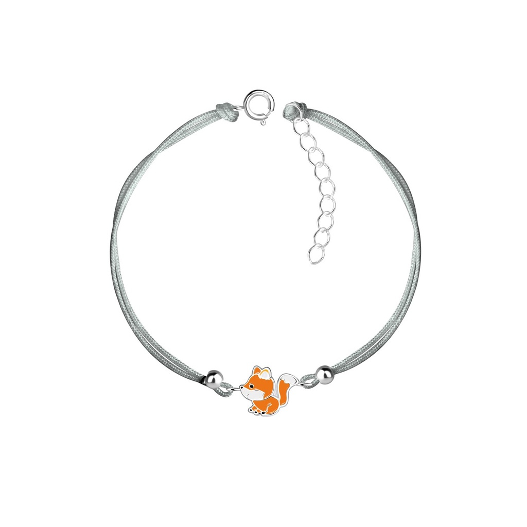 Bracelet cordon renard en argent