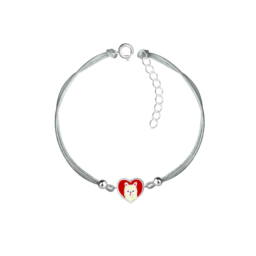 [10014146] Silver Llama Cord Bracelet