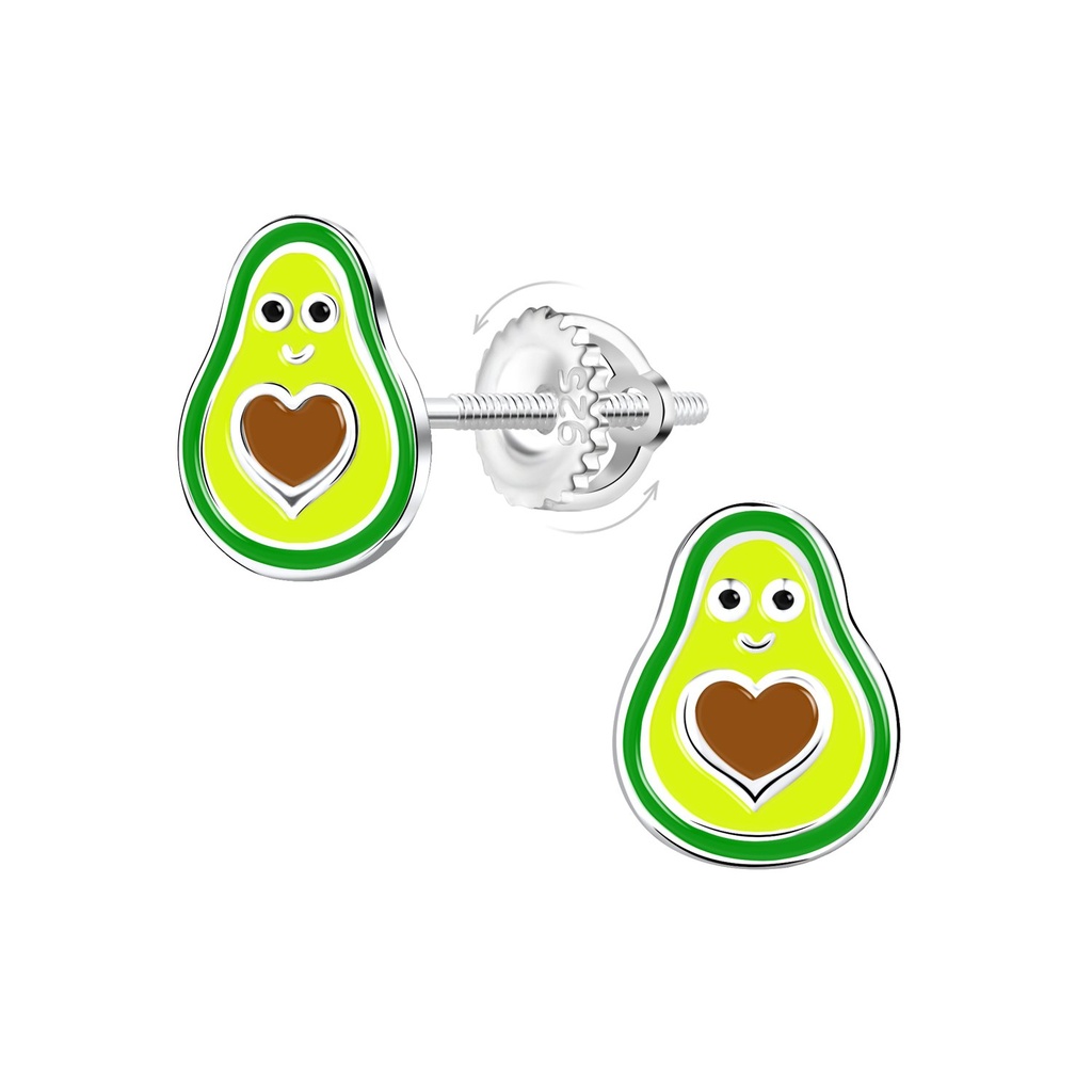 Boucles d'oreilles à fermoir à vis avocat en argent