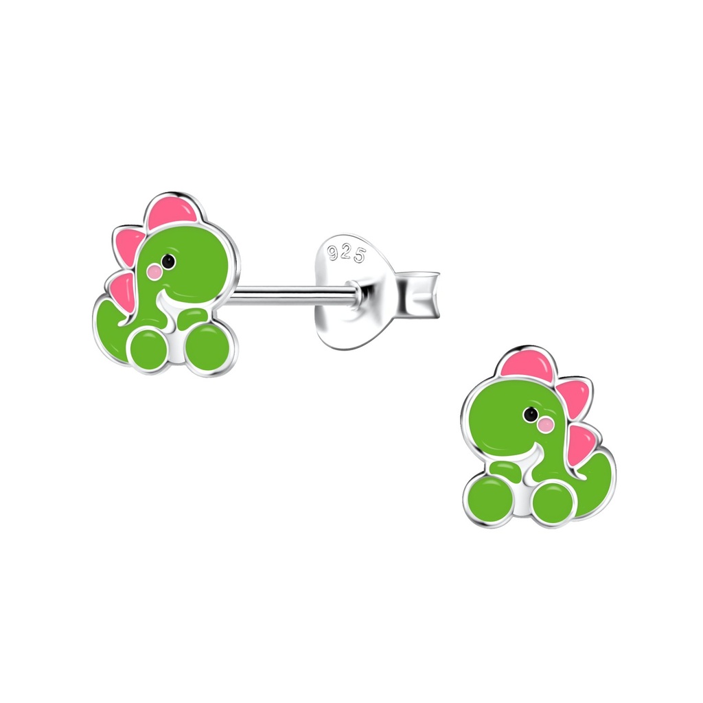 Puces d'oreilles dinosaure en argent