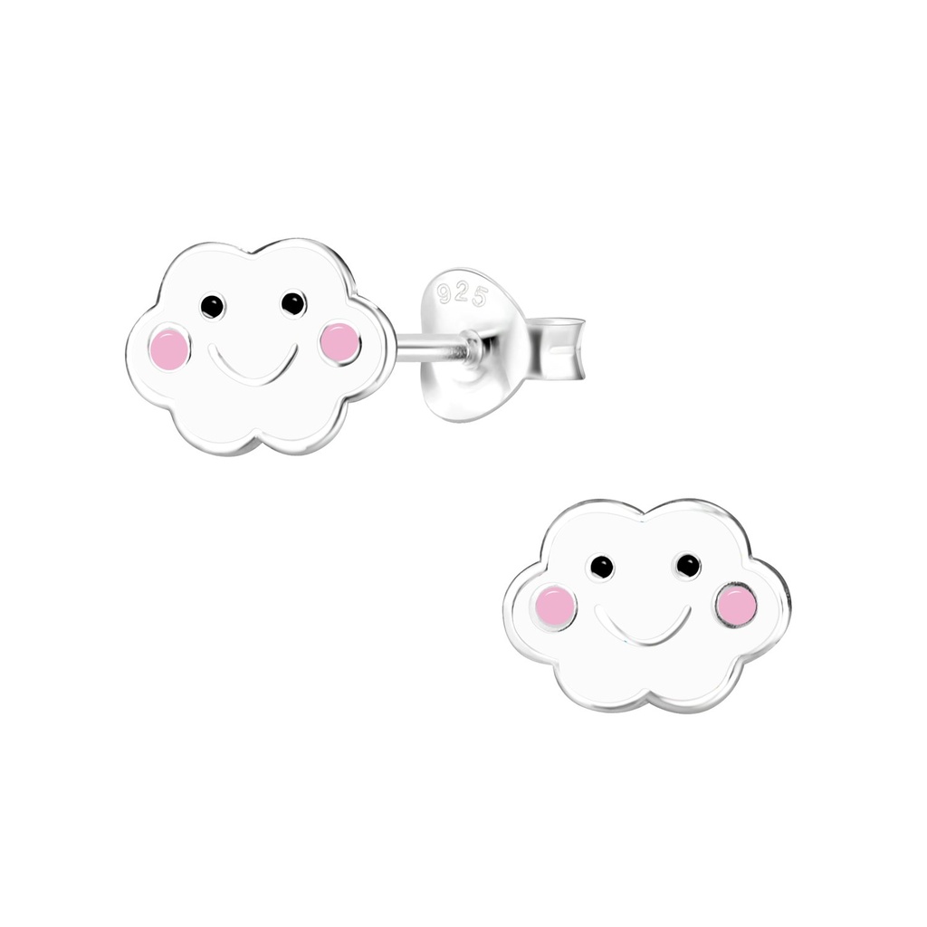 Puces d'oreilles nuage en argent