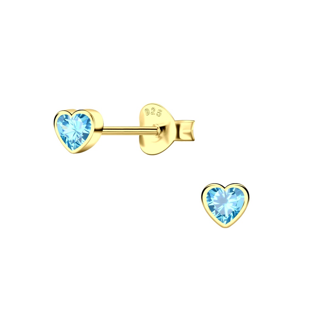 [10033419] Puces d'oreilles en argent zircon cœur