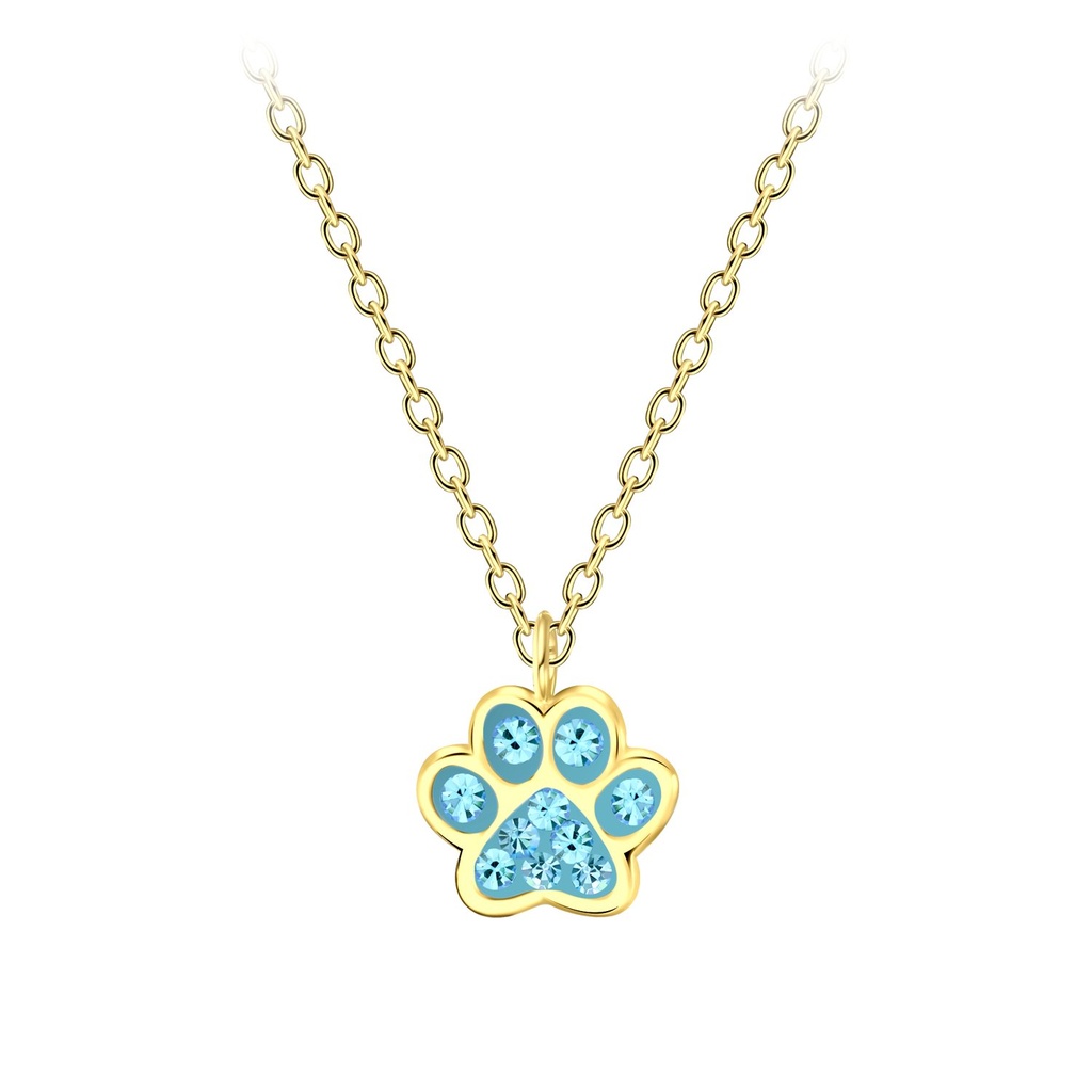 Collier empreinte de patte en argent
