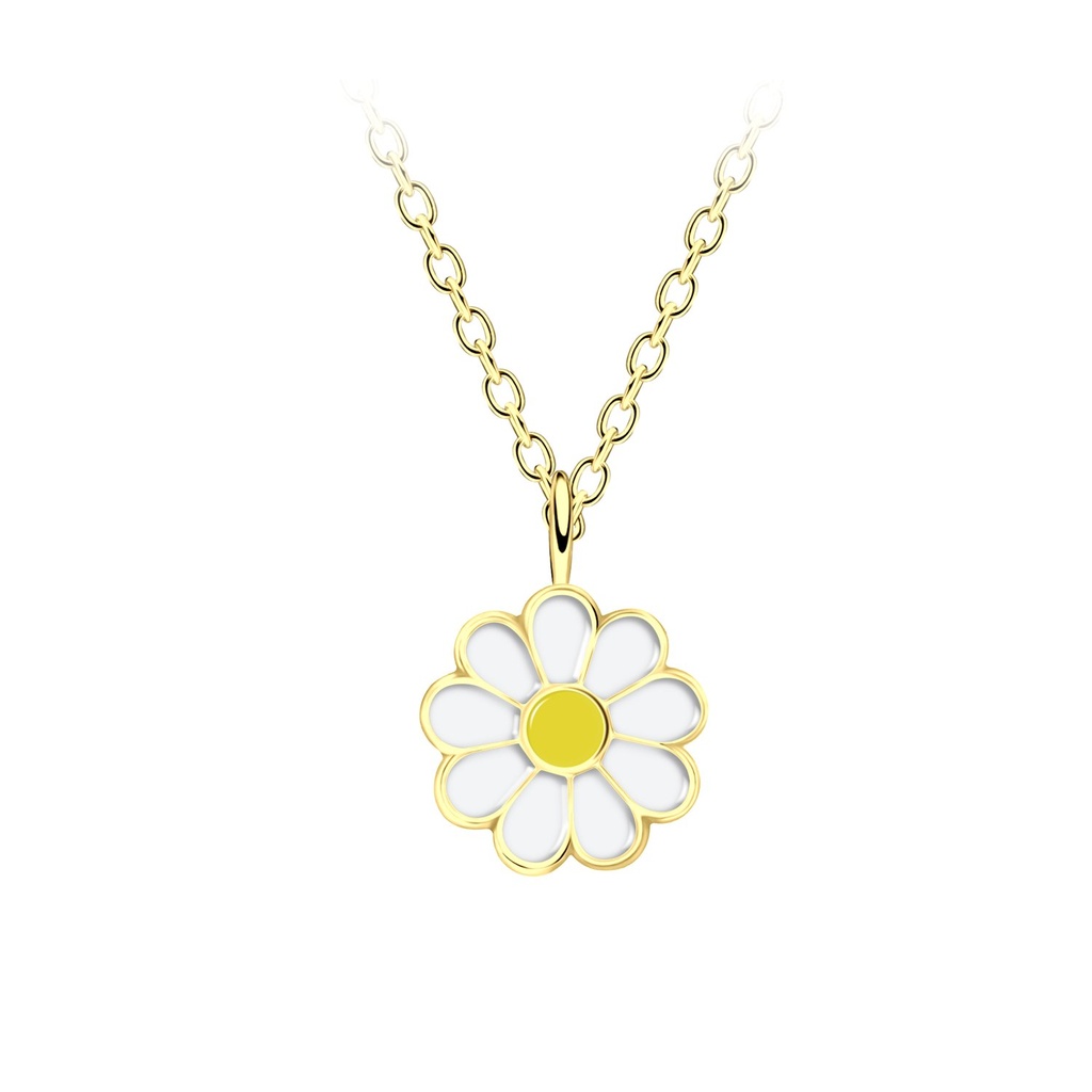 [10033539] Silver Daisy Flower Necklace