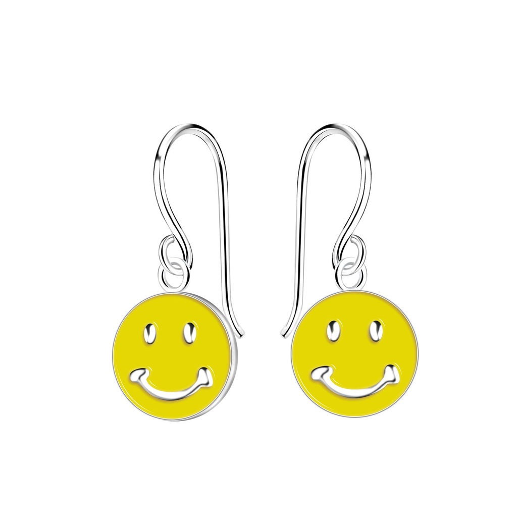 Silver Smiley Face Earrings