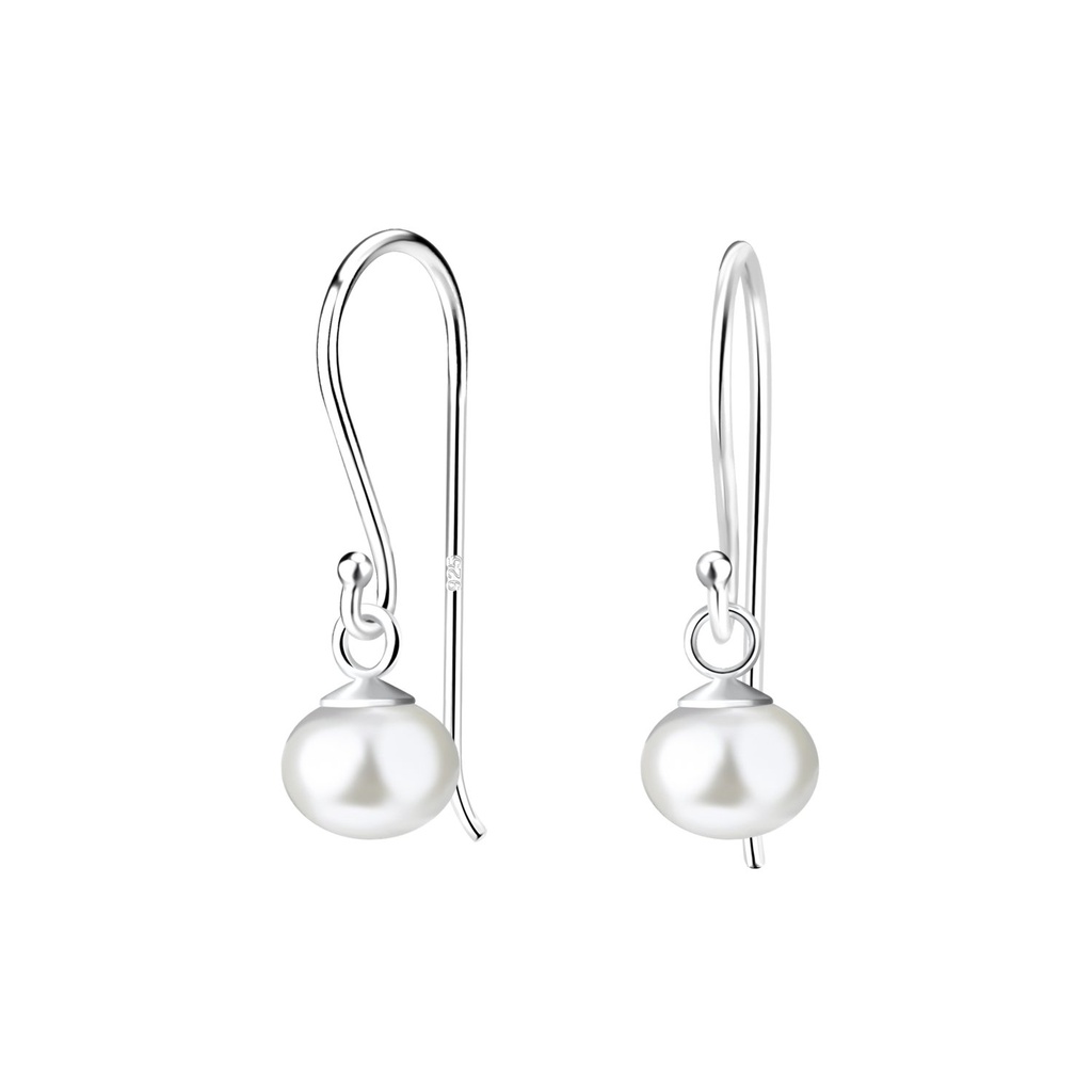 [10032331] Boucles d'oreilles perle d'eau douce en argent 6 mm