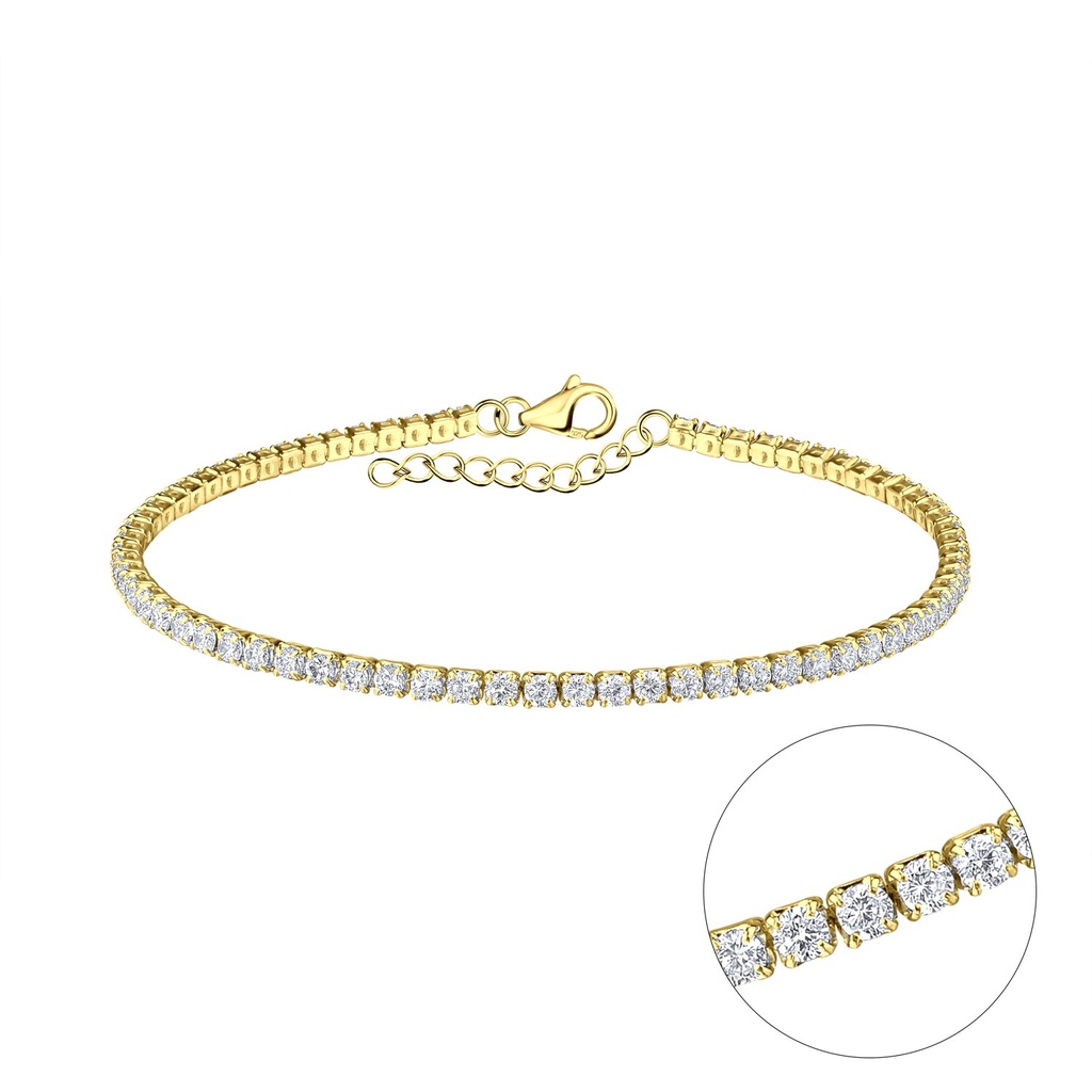 [10033639] 18cm Silver Tennis Bracelet