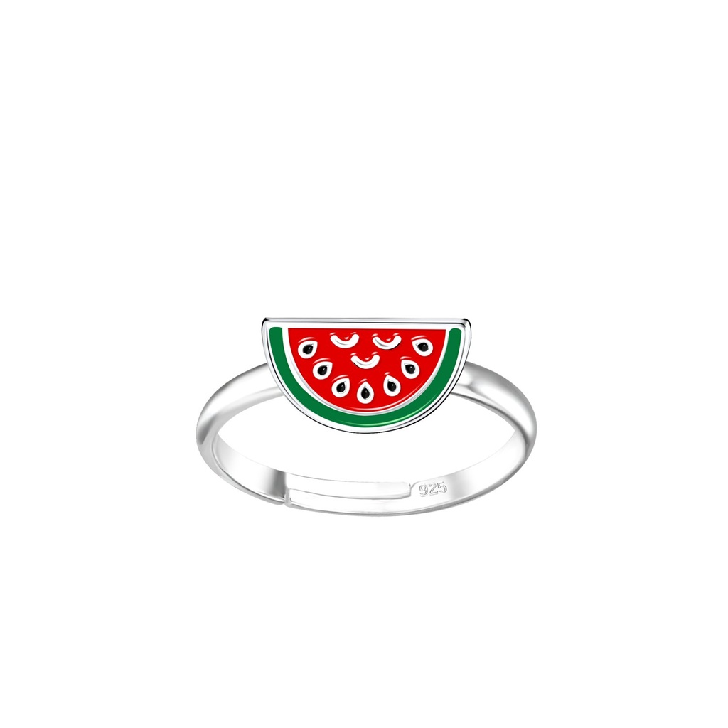 Bague réglable pastèque en argent