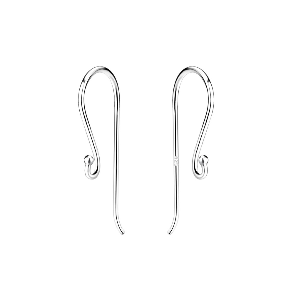 Silver Fish Hook Earrings with Ball – Pack of 5