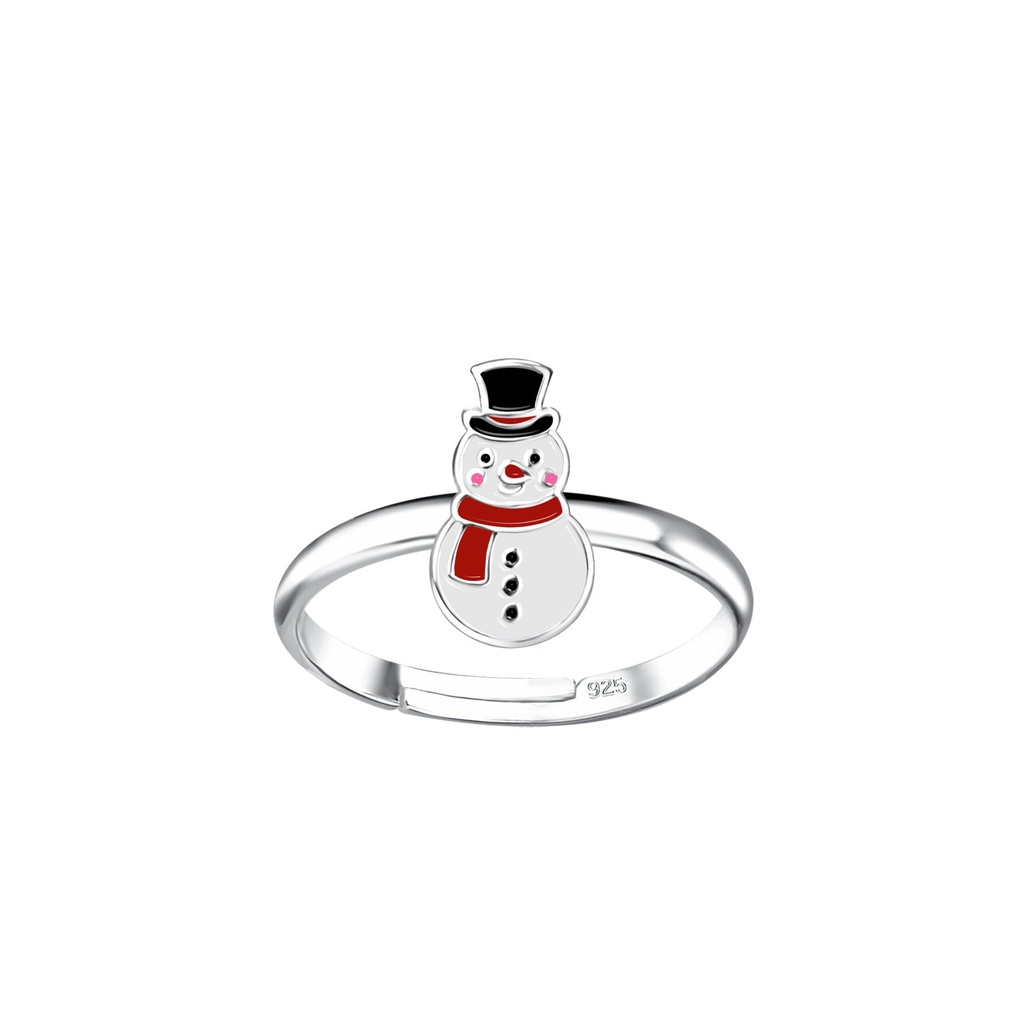[10020221] Silver Snowman Adjustable Ring