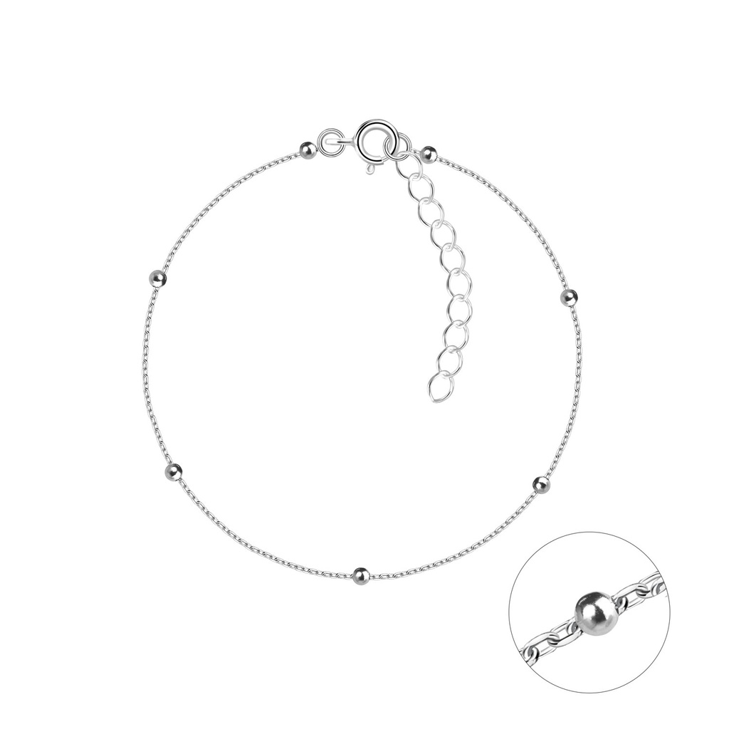 Bracelet satellite en argent 18 cm avec rallonge