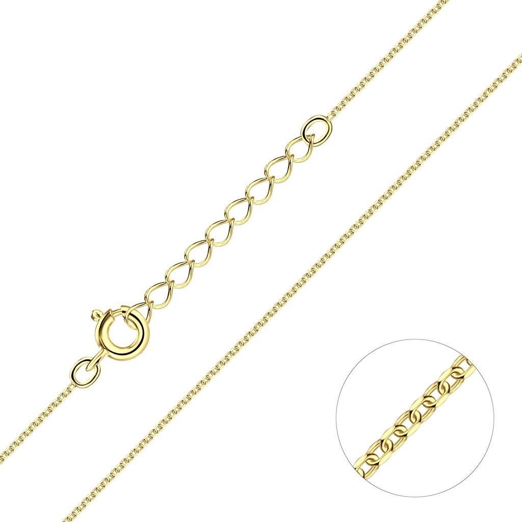 45cm Silver Diamond Cut Cable Chain with Extension
