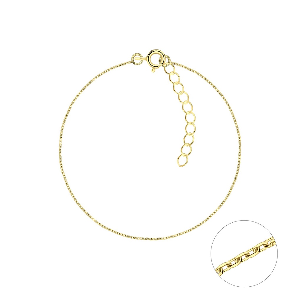 18cm Silver Diamond Cut Cable Bracelet