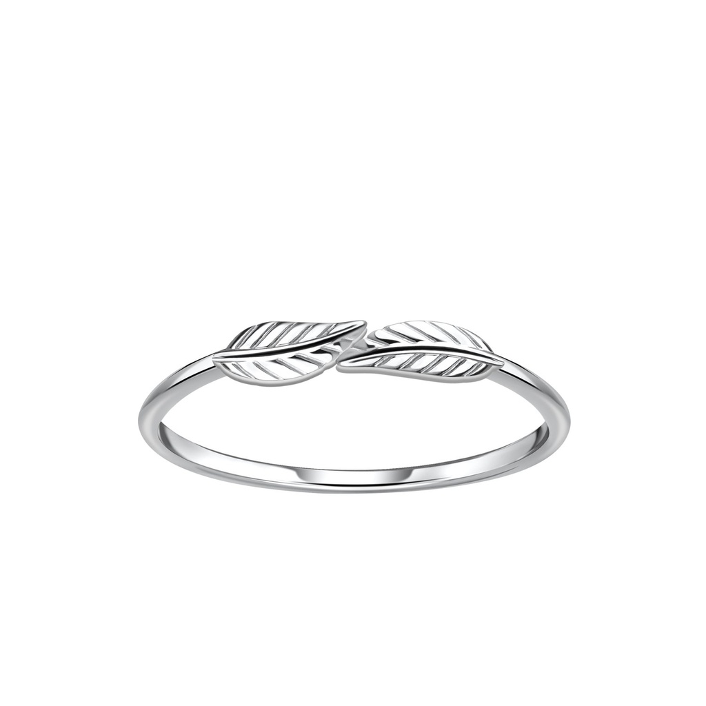 Bague feuille en argent