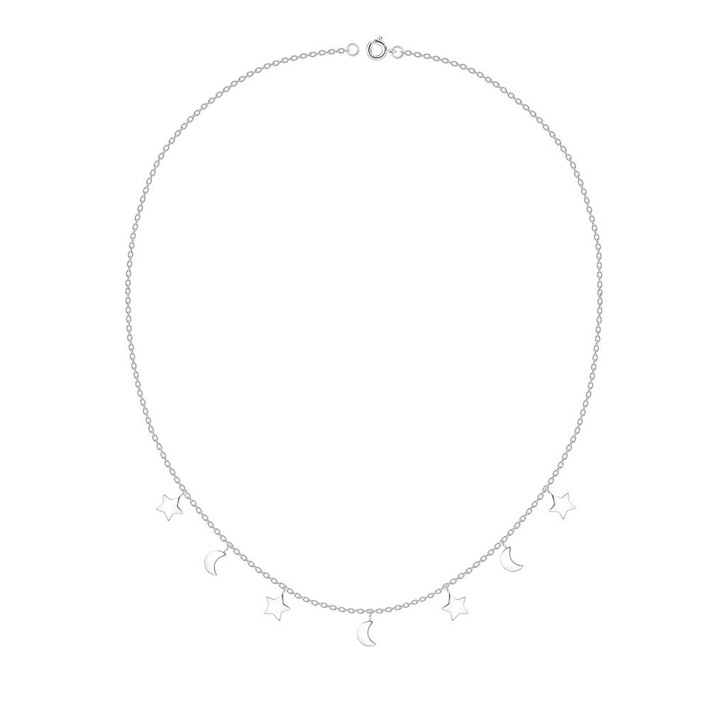 Silver Moon and Star Necklace