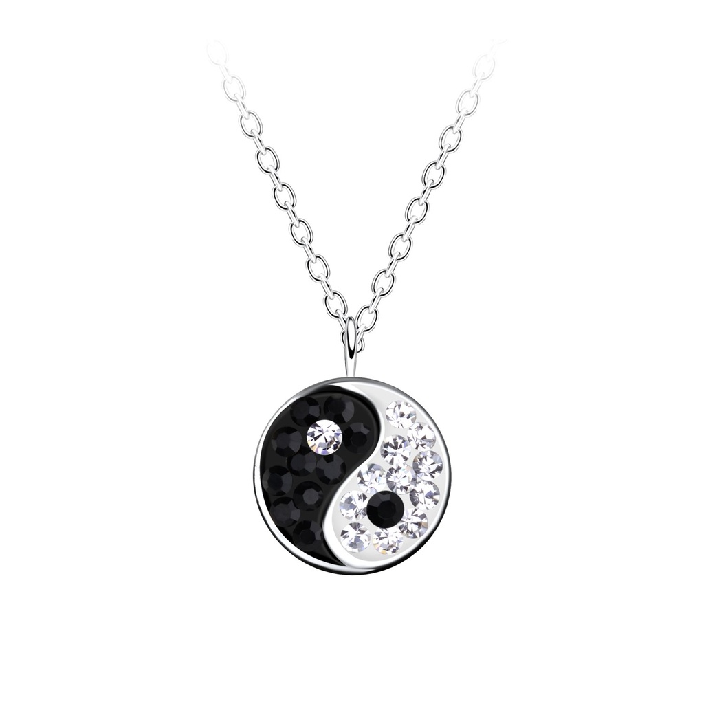 Collier yin yang en argent