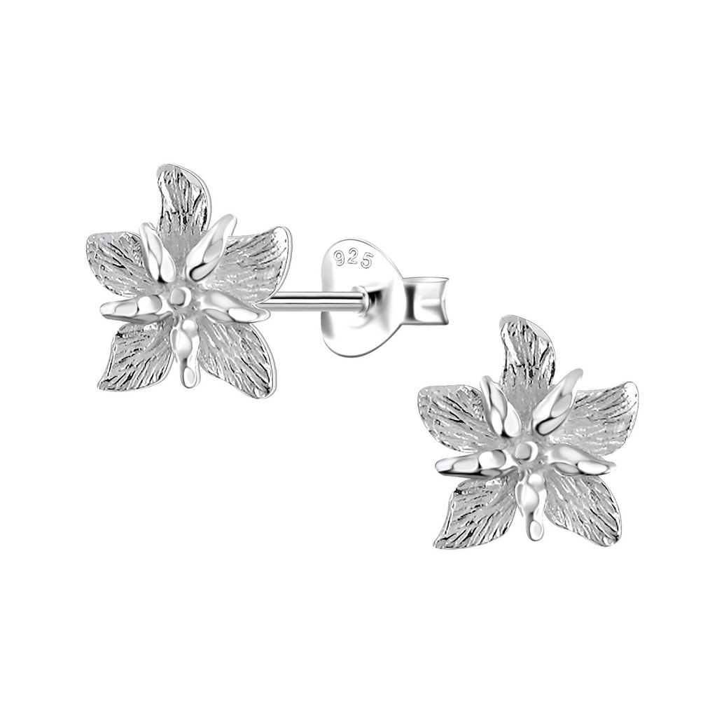 Silver Flower Stud Earrings