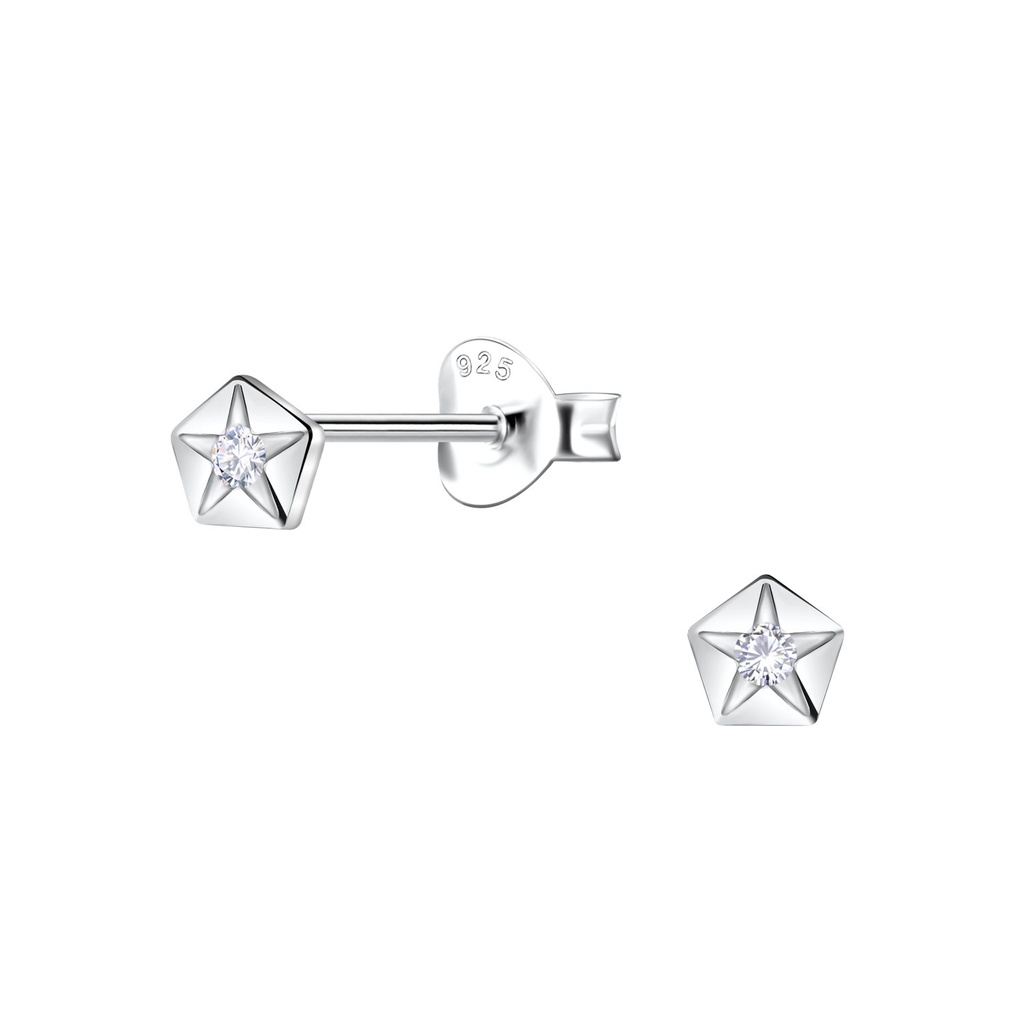 Silver Star Stud Earrings
