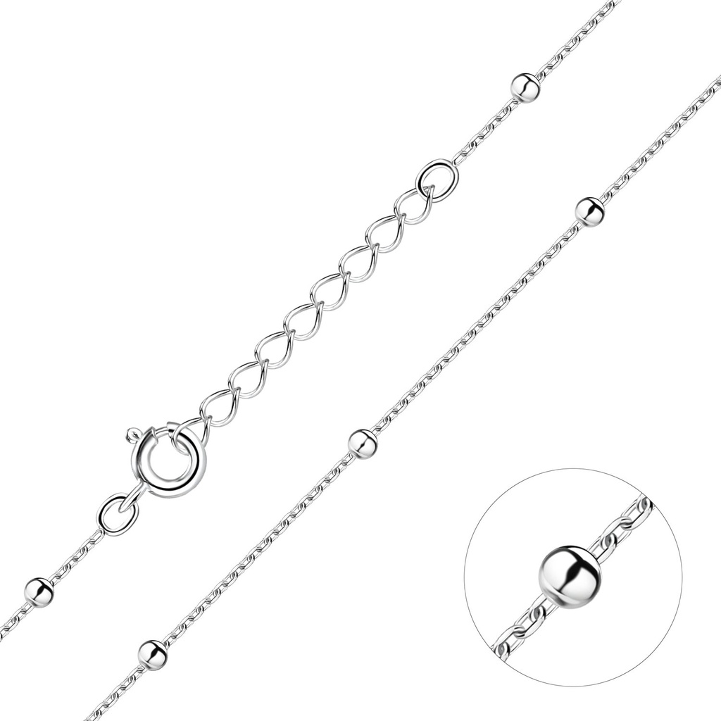 Chaîne satellite en argent 45 cm avec rallonge