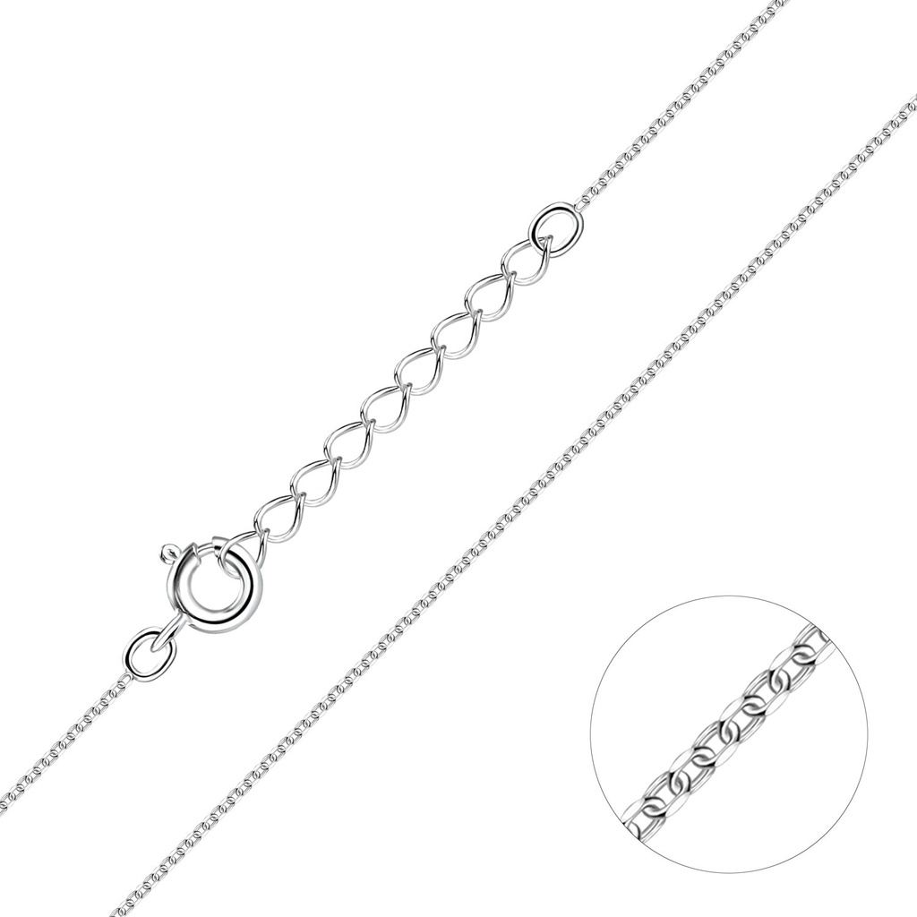 Chaîne câble taille diamant en argent 45 cm avec rallonge