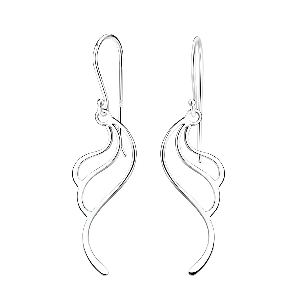 [10033176] Silver Wave Earrings