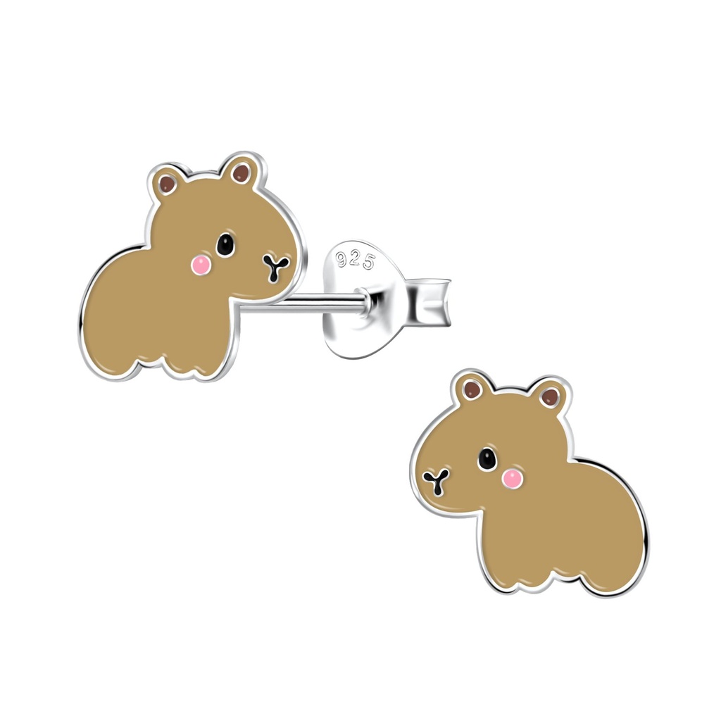 Puces d'oreilles capybara en argent