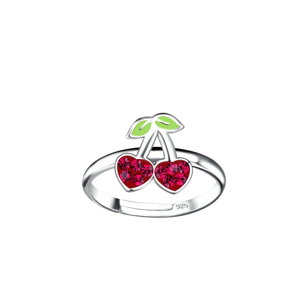 [10030906] Bague réglable cerise en argent