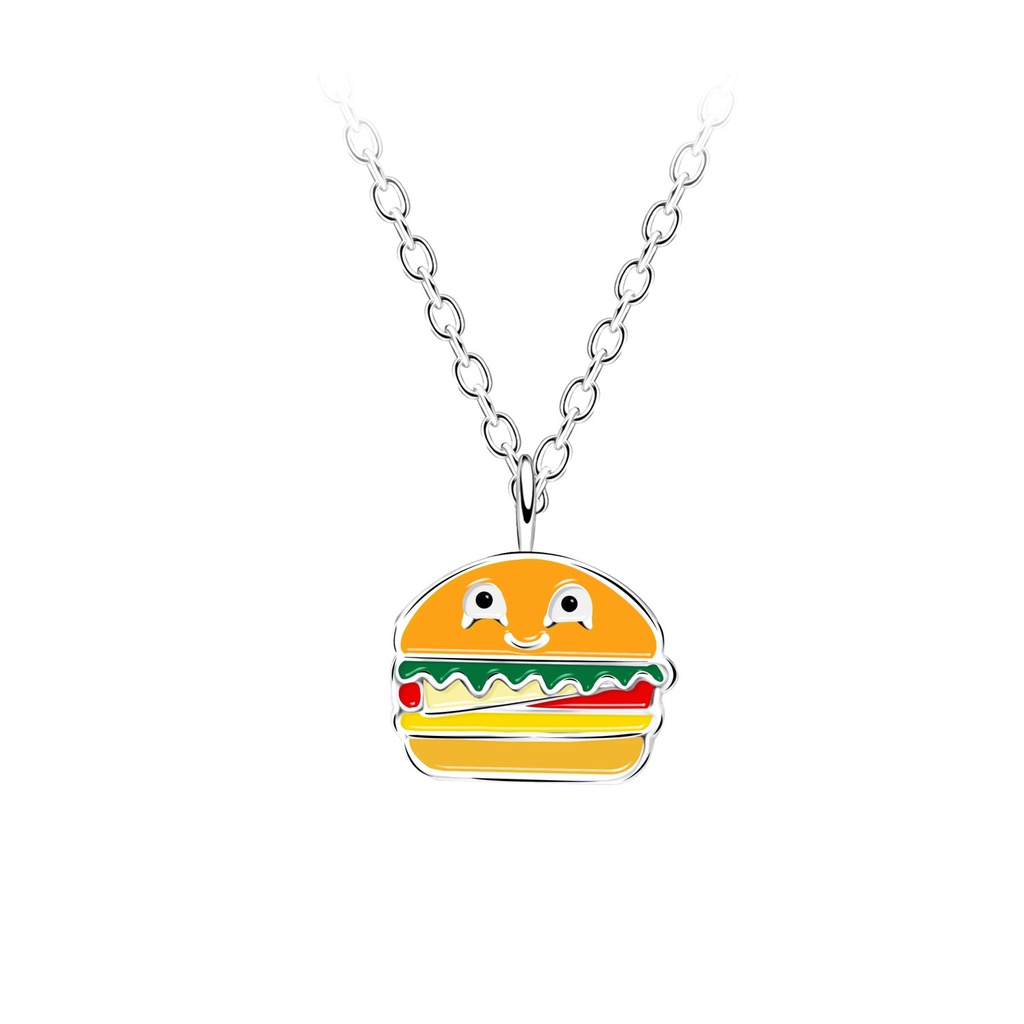 Collier burger en argent