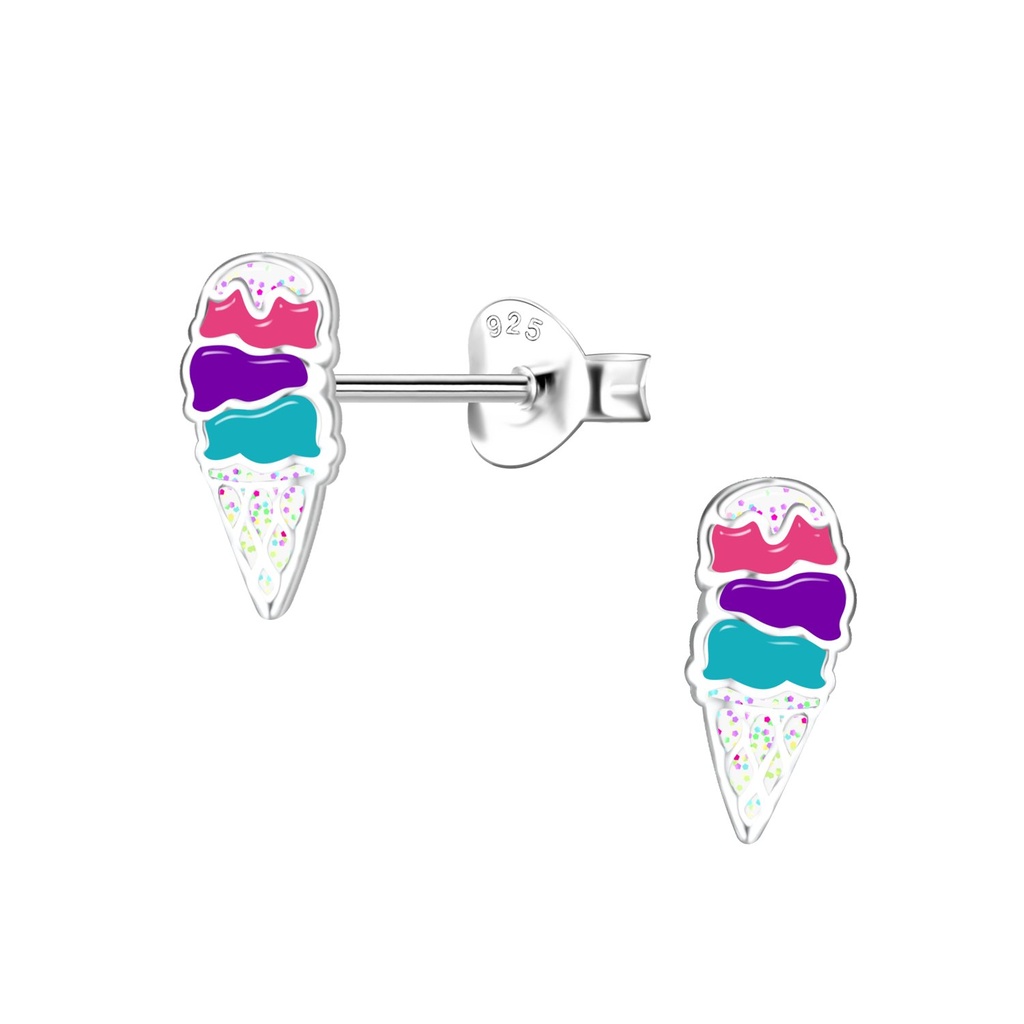 Puces d'oreilles glace en argent