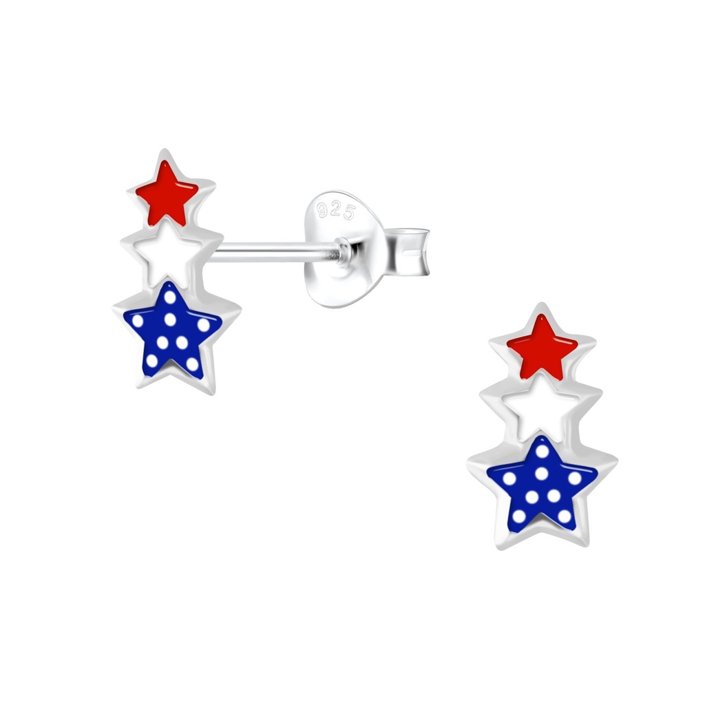 Puces d'oreilles étoile USA en argent