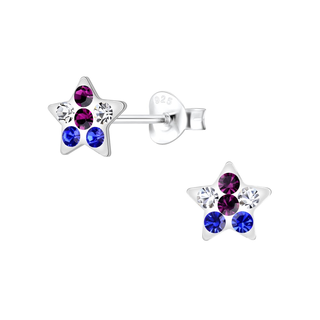 Puces d'oreilles étoile en argent