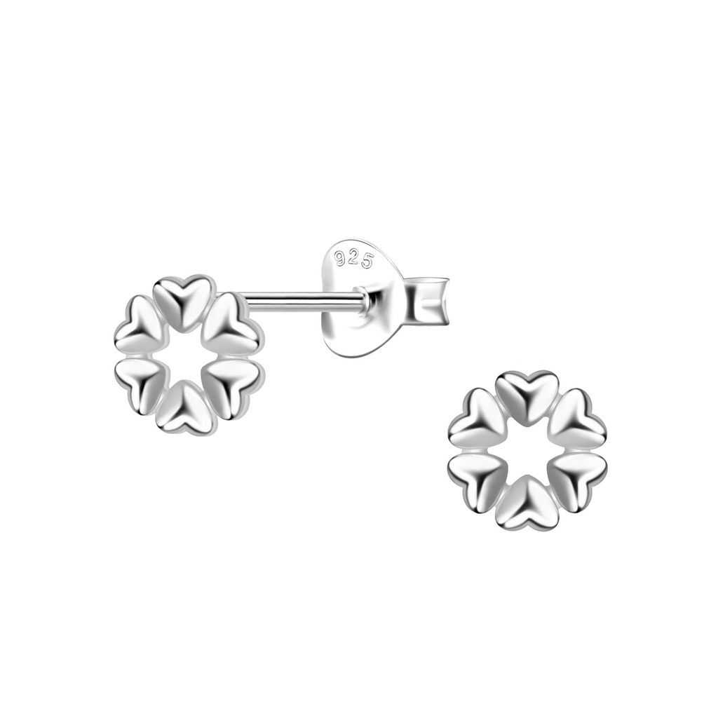 Silver Heart Stud Earrings