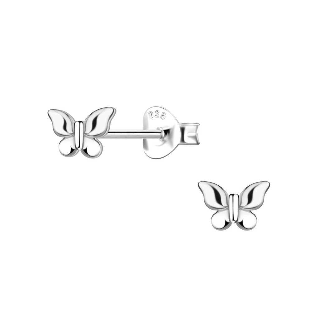 Silver Butterfly Stud Earrings