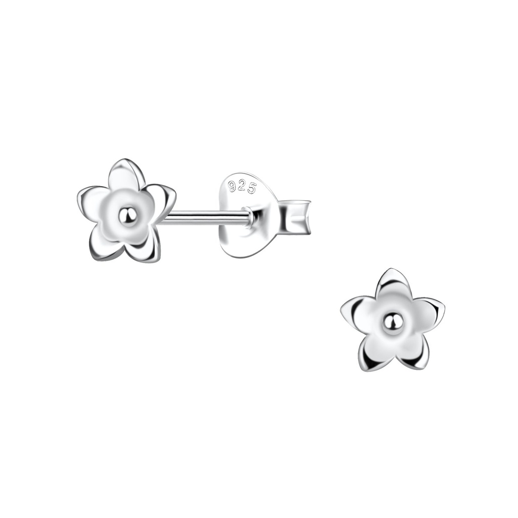 Silver Flower Stud Earrings