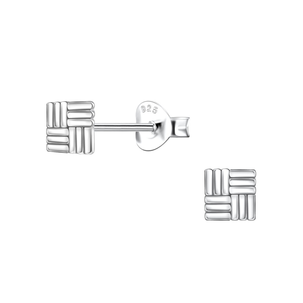 [10033284] Puces d'oreilles carrées en argent