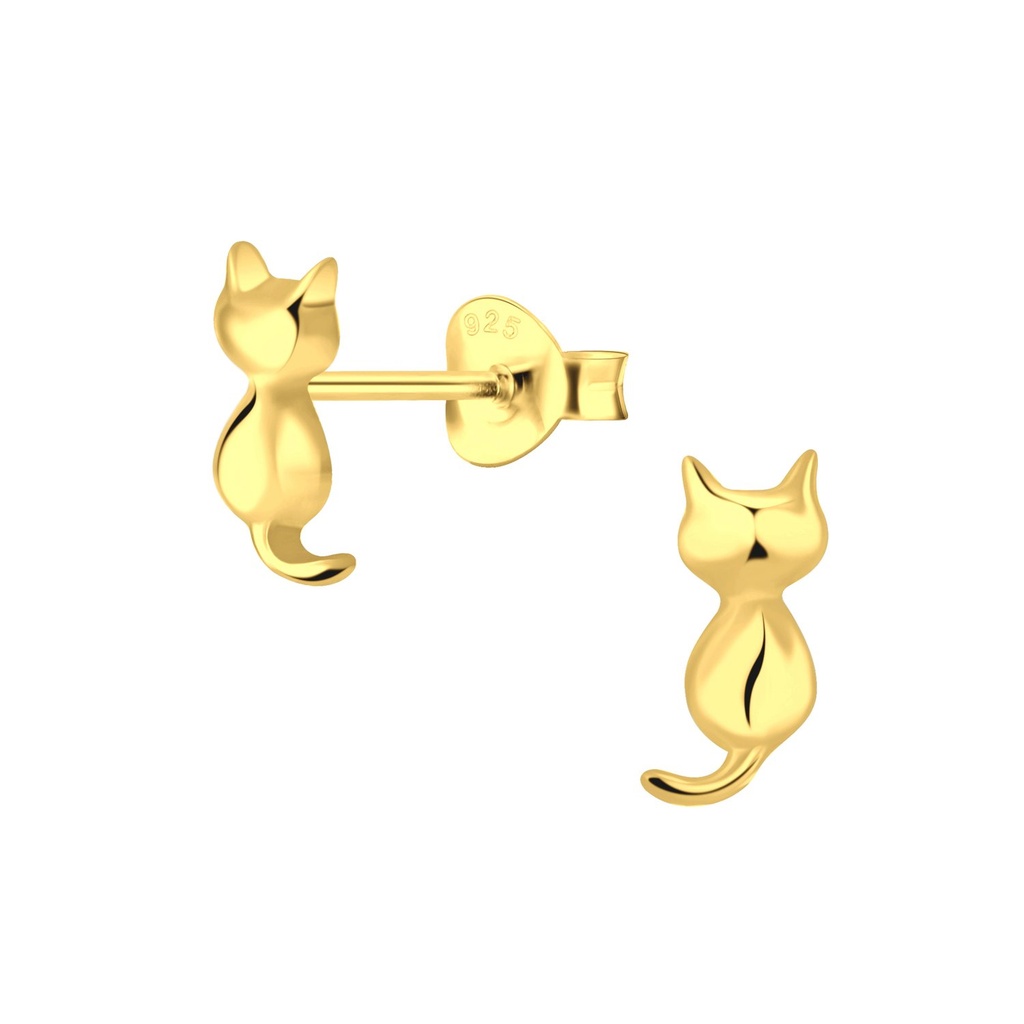 Puces d'oreilles chat en argent