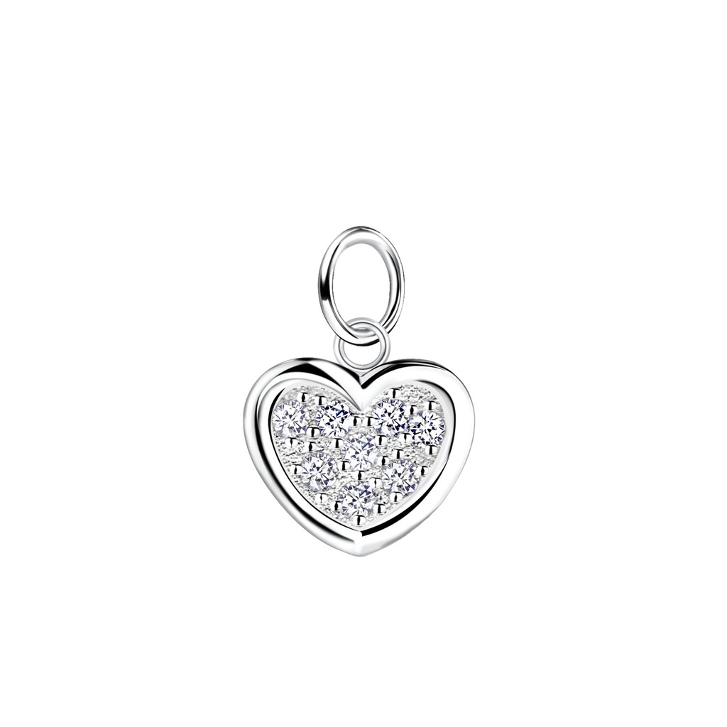 [10032415] Pendentif cœur en argent